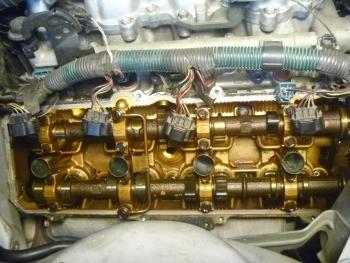 B#18 90-95 LS400 ENGINE TIMING BELT VALVE COVER TRIM SPARK PLUG CABLE FRONT