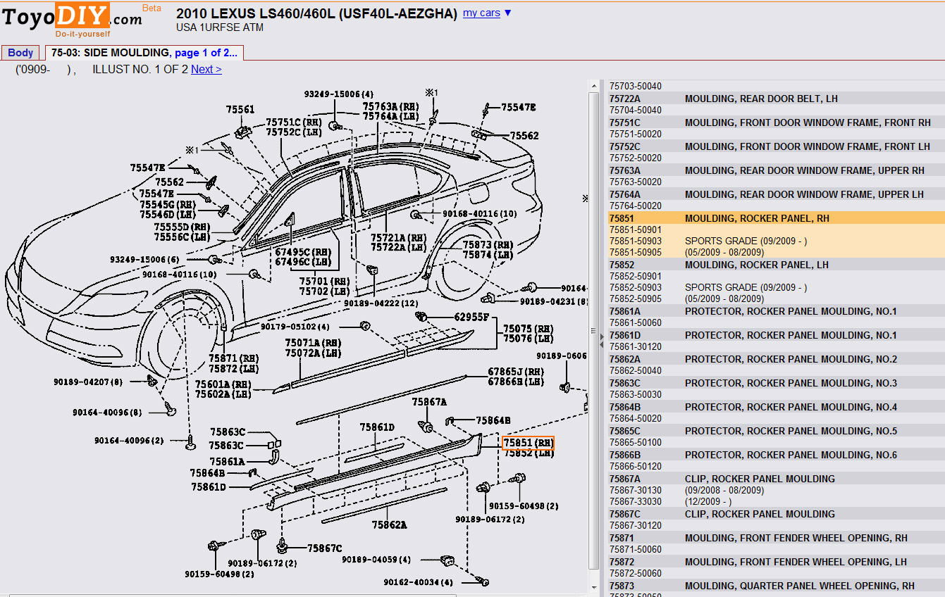 Side Panel Body Parts - 07 - 16 Lexus LS460 / LS460L / LS600h - Lexus